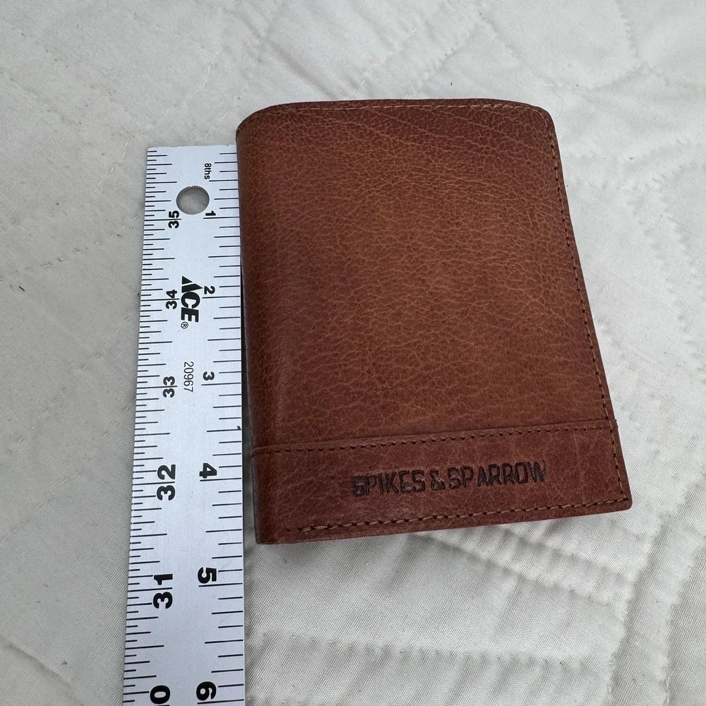 Spikes‎ & Sparrow RFID Protected Leather Wallet Brown Trifold Card Holder Mens